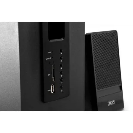 3Go Y650 Altavoces 2.1 con Bluetooth, USB y Radio FM, Negro